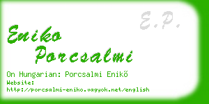 eniko porcsalmi business card